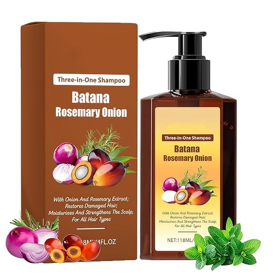 3-in-1 Nourishing Conditioning Shampoo, Hair Growth Shampoo with Rosemary, Batana, Onion for Men & Women Reduce Hair Loss (1 Pcs)