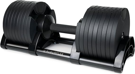 Adjustable Dumbbell (Single) 5-40/80lb, 5lb Increments, for Home Gym Fitness - Upto 20 weight settings (BLACK - 80LB)