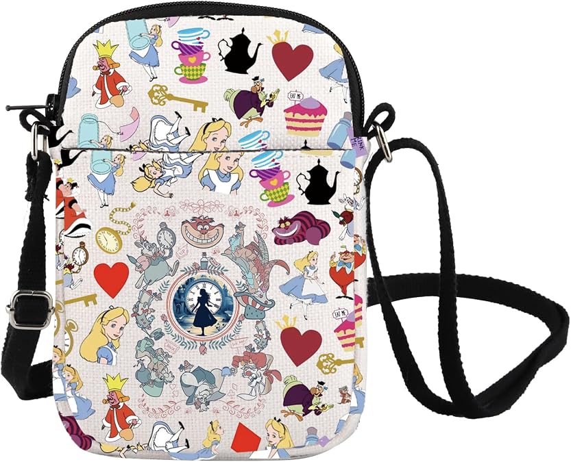 Alice Inspired Crossbody Bag Wonderland Merch Magic Kingd*m Gift Alice Fan Gift Cheshire Cat Lover Shoulder Bag
