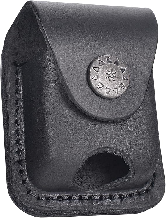 Handmade Fliptop Leather Lighter Pouch Holder Case with Pocket Belt Loop
