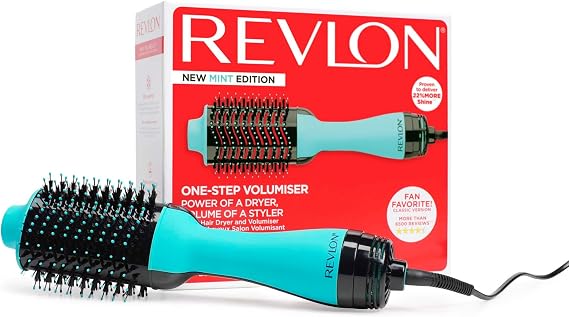 Revlon One-Step Hair Dryer and Volumiser - New Mint Edition (One-Step, 2-in-1 Styling Tool, Ionic and Ceramic Technology, Unique Oval Design, for Mid to Long Hair) RVDR5222MUKE