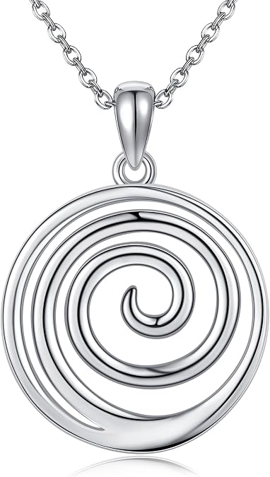 Spiral Necklace 925 Sterling Silver Spiral Swirl Pendant Necklaces Spiral Jewelry Gift for Women