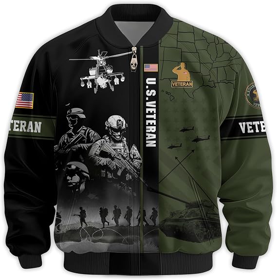 Veterans Jackets - Versatile Mens Outdoor Military Jacket, Patriotic Gift for Men Veterans