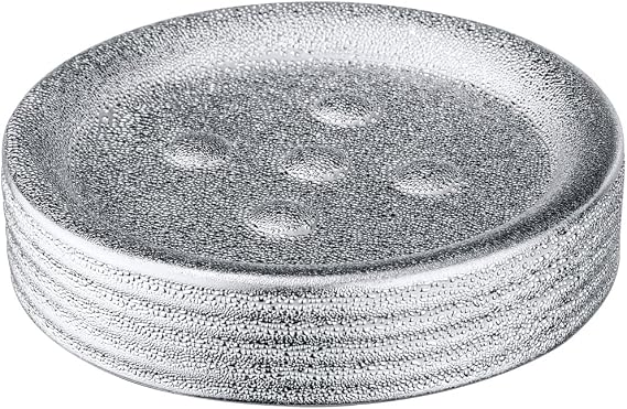Wenko" Polaris Juwel Soap Dish, Ceramic Silver, 11 x 11 x 2.5 cm