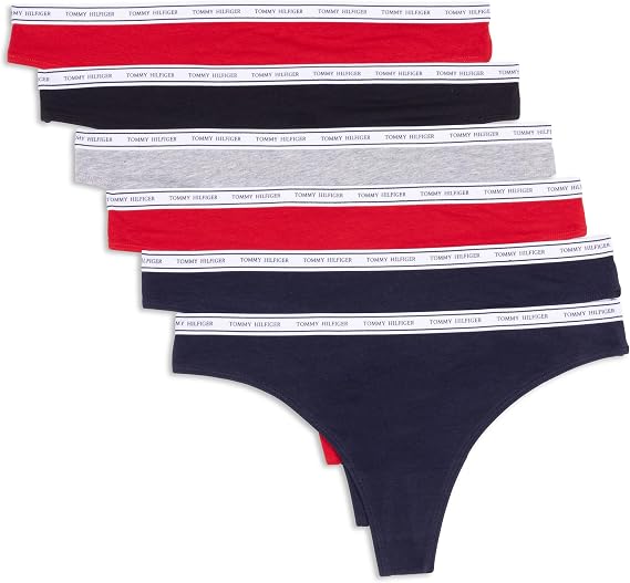 Tommy Hilfiger Women's Cotton Logo Thong Underwear 6-Pack