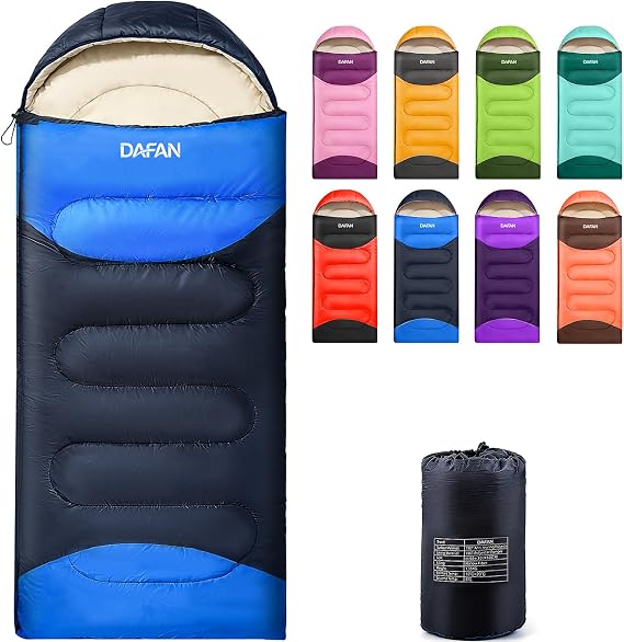 Lightweight Sleeping Bag for Adults, 3-Season Waterproof Backpacking Sleeping Bags with Compression Sack, Comfort Temp 5068F, Portable Camping Essential Gear for Travel, Hiking, Outdoor, Indoor