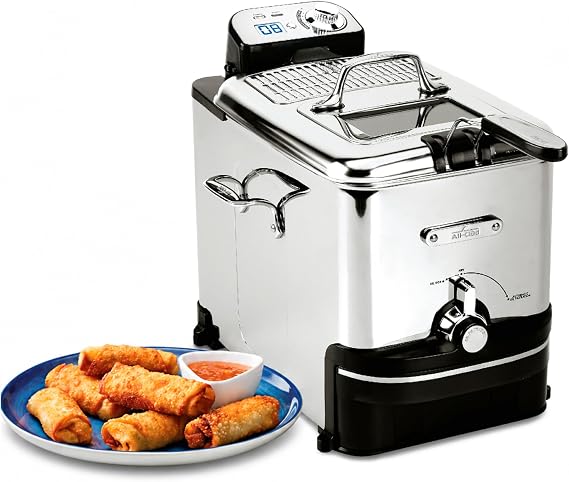 All-Clad Electric Deep Fryer with Basket and Lid, Stainless Steel Deep Fryer for Home Use, 1700W, Dishwasher Safe