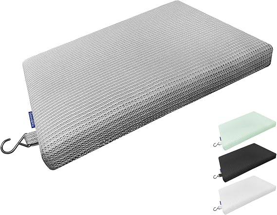 Gooo&Ma Non-Slip Waterproof Shower Seat Cushion Bathtub Pillow Shower Chair Bench Bathtub Cushion - with 3D Mesh & Hook - Bath Pillow,for Elderly,Pregnancy - Washable and Quick Drying(Gray)