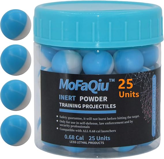 68 Cal Inert Projectile Ball,Fracture Groove Design,Laser Welding,for Training paintballs,Pepper Practice Ball, Pepper Training Ball, Compatible All .68 Cal Pepper Ball launchers