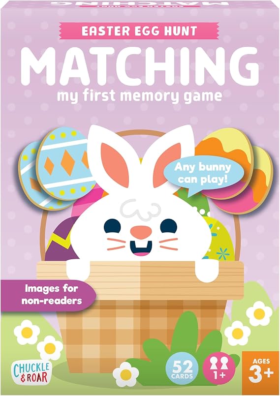 Chuckle & Roar - Easter Matching - Family Game Night Fun - Spring Themed Classic Game - Great for Preschool Learning - Easter Basket Gift - Ages 3 and Up