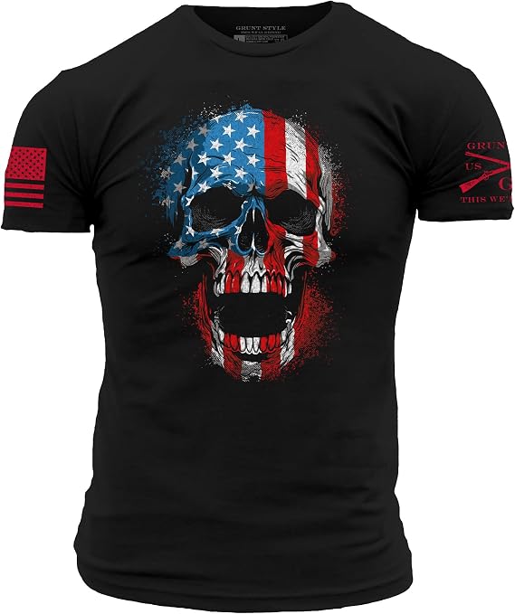 Grunt Style American Reaper Skull Men's Graphic Tee