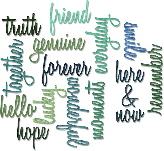Sizzix Friendship Words Script by Tim Holtz Thinlits Die Set, Pack of 16