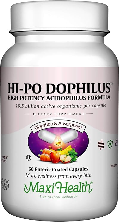 Maxi Health Probiotics for Women & Men, Acidophilus 10.5B CFU (60 Count)