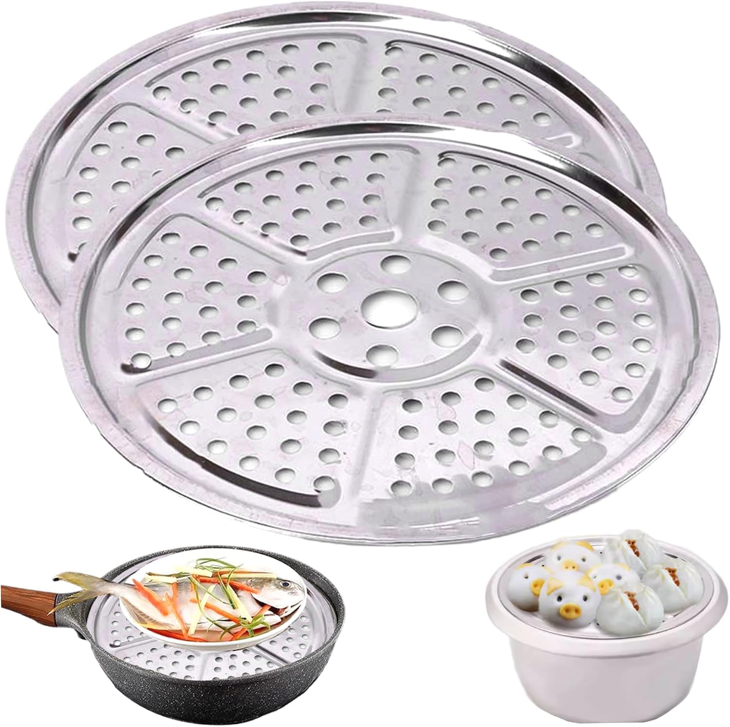 Canning Rack 11-Inch Round Pressure Canner Rack, 2PCS Heat-Resistant Stainless Steel Steaming Rack with Multi Holes, Reusable Steam Rack for Pressure Canner