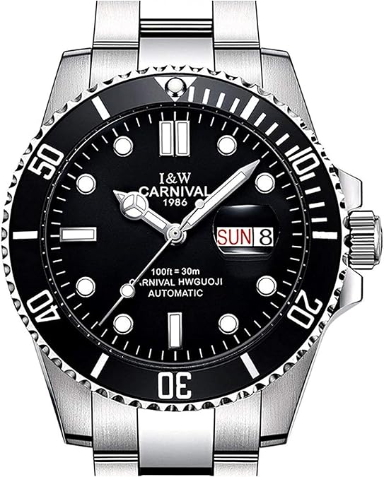 41mm Submariner Style Black Ceramic Bezel Black Dial Automatic Watch