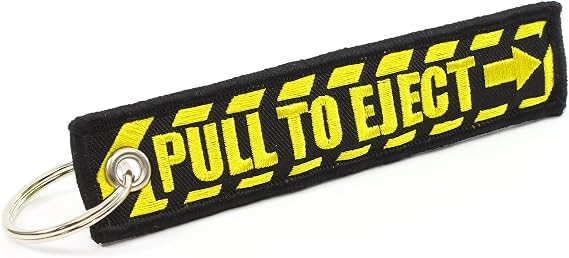 Rotary13B1 PULL TO EJECT Key Chain - Black/Yellow