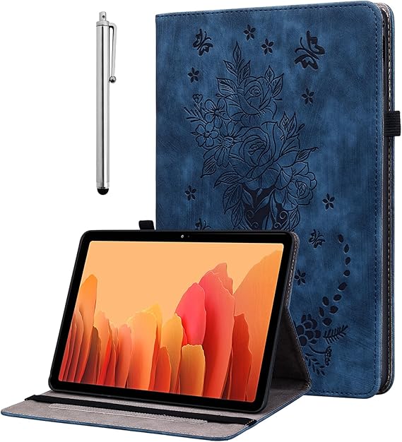 Google Pixel Tablet Case 11 inch 2023, Multi-Angle Folio Flip PU Leather Protective Cover with Stylus Holder and Stand Function, Blue