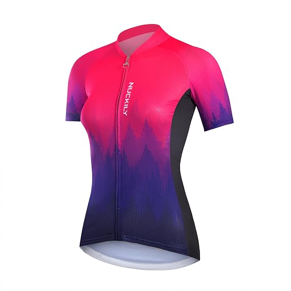 Cycling Jersey Women Short Sleeve Bike Shir Road & Mountain Bicycle Jersey Tops with Pockets for Biking Riding