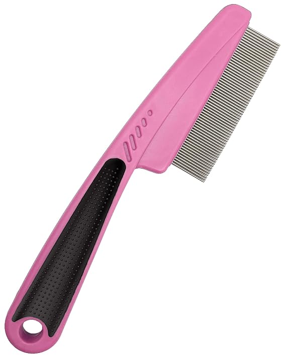 Multifunctional Stainless Steel Fine-Toothed Dandruff Comb, Professional Scalp Care Tool, Suitable for Children and Adults (Pink)