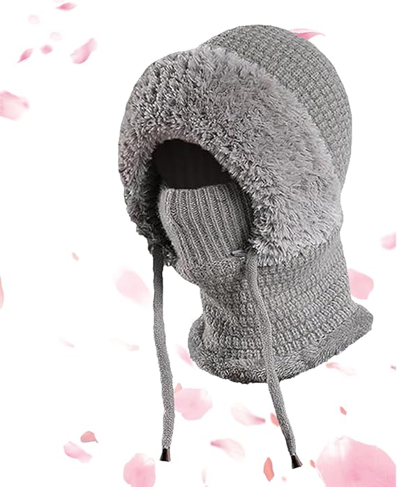 3 in 1 Beanie Hat for Women, Women's Outdoors Windproof Scarf Hat