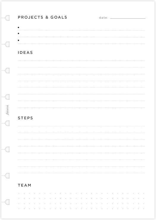 Filofax refillable Notebook A5 Project Management Refill, 152032