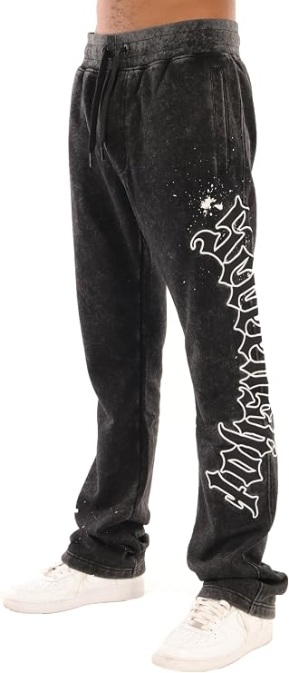 SCREENSHOT-Fleece Pants 5202 Mens Streetwear Urban Stack Fit Fleece Pants - NYC Street Fashion Sweatpants Ribbed Wasteband