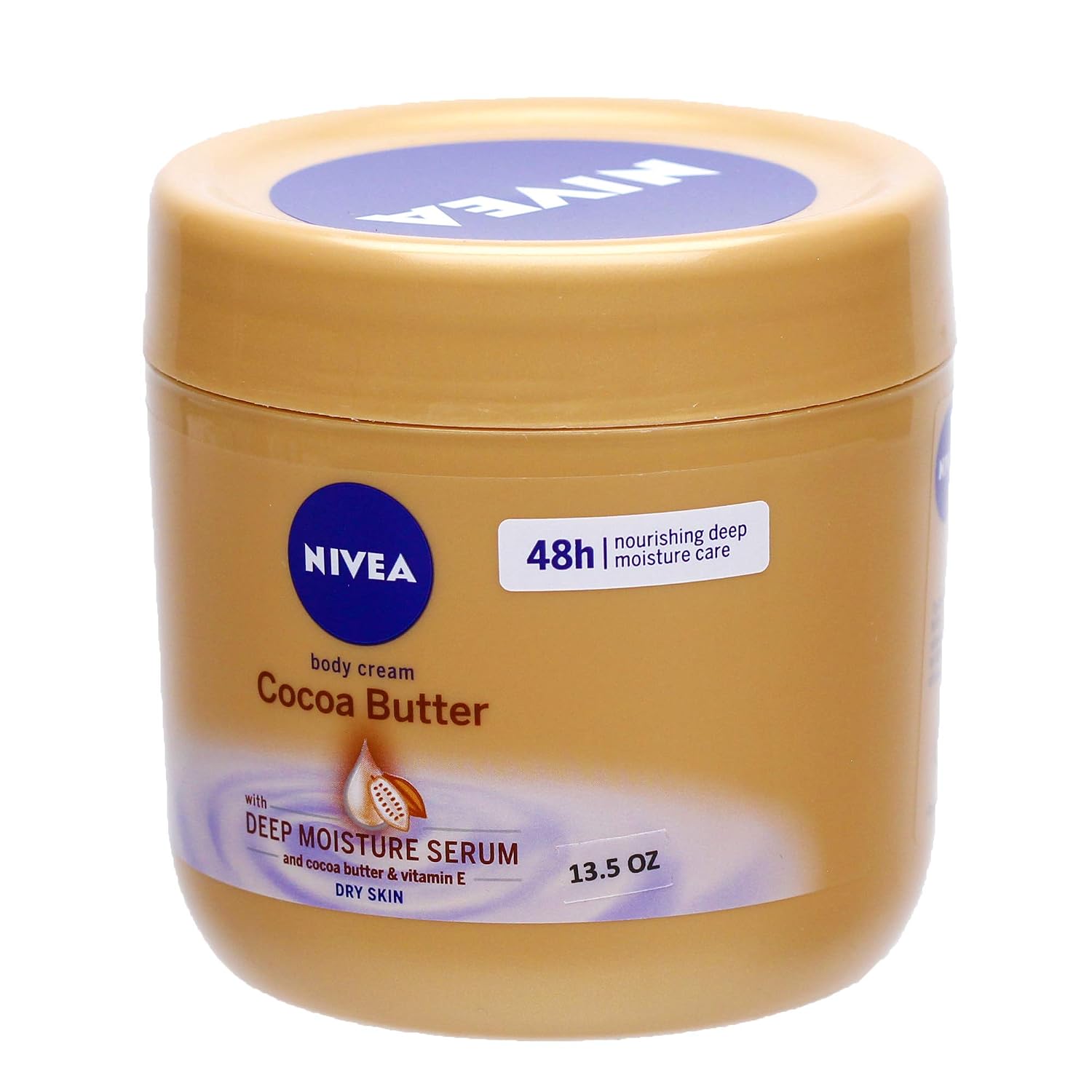 Nivea Body Cream for Dry Skin, 48 Hour Moisture, Cocoa Butter - 13.52 Fl Oz  400 mL