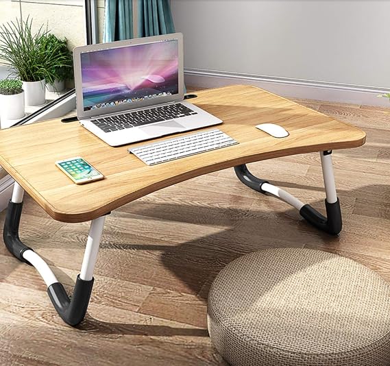 Foldable Laptop Bed Table Lap Desk Stand, Serving Tray Dining Table with Slot, Notebook Stand Holder, Bed Tray Laptop Desk for Eating Breakfast, Working, Watching Movie on Bed/Couch/Sofa/Floor