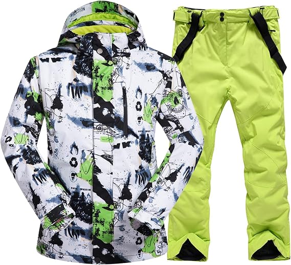 Men's Winter Windproof Waterproof Snowsuit Snowboard Jacket and Ski Pants for Snow Sport
