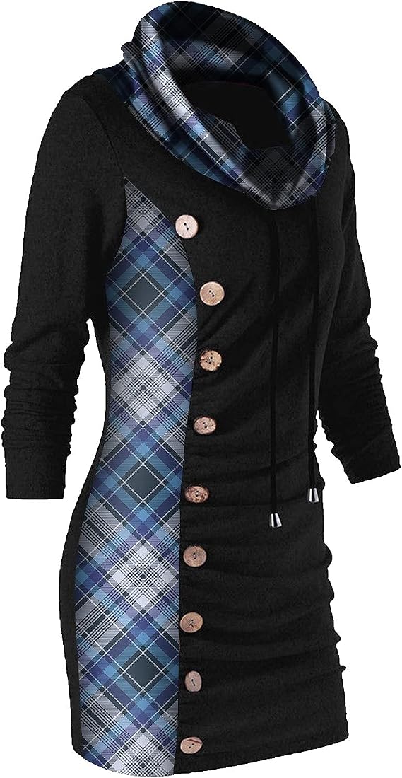 Soft Surroundings Womens Clothing,Long Sleeve Cowl Neck Loose Fit Tunic Shirt Casual Top