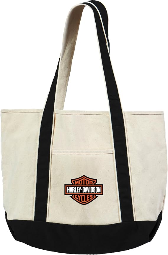 Northwest Harley-Davidson Canvas Tote Bag, Classic Motorcycle Carryall for Everyday Use, Classic Logo
