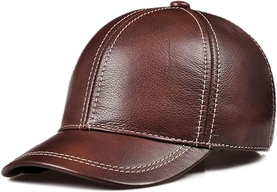 Unisex Baseball Cap,Adjustable Leather Dad Hat Golf Cap Trucker Hat Autumn Winter Driving Hat (A-One Size