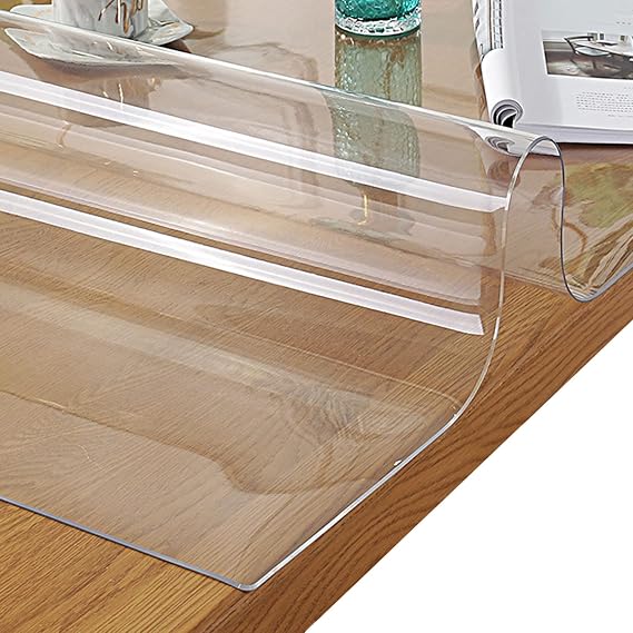 Table Cover Transparent,PVC Glass Soft Cloth,Rectangular Protection Tabletop Mats,for Office/Dining Table/Bedside Table/Writing Table Cloth,Made to Measure,60 * 100cm/23.6 * 39.4in