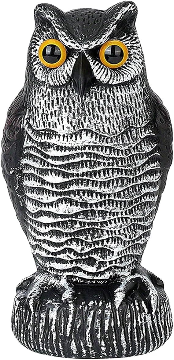Fake Owl Scarecrow Sculpture,Decoys to Scare Birds Away from Gardens and Patios, Scarecrow Plastic Owl Statues, Pigeon Deterrent