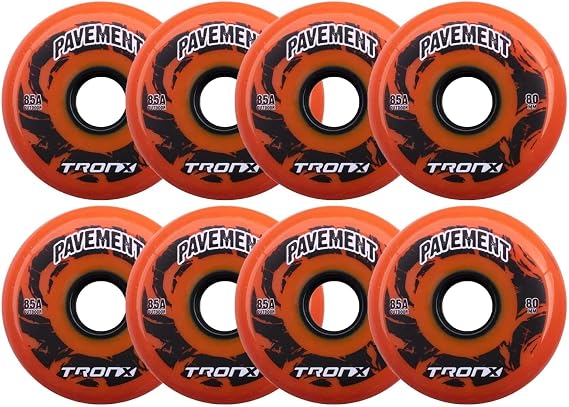 TronX Outdoor Pavement Asphalt Hilo 4-76MM/4-80MM 85A Inline Roller Hockey Wheels 8 Pack