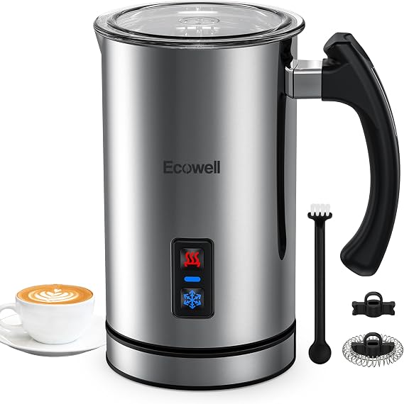 Electric Milk Frother, Milk Steamer for Coffee, Automatic Hot and Cold Milk Foam Froth Maker, Milk Warmer Foamer for Latte, Cappuccinos, Macchiato, 8.1oz/240 ml
