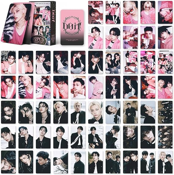 SKZ Stray-Kiids Photocards Kpop Merch Gifts for Stay DO IT (60 Lomo Cards + 32 Stickers E)