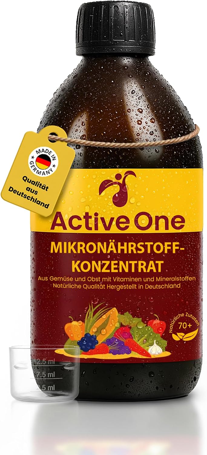 ActiveOne Micronutrient Concentrate Vitamin Juice with Over 20 Different Fruits and Vegetables Omega 3 13 Vitamins 3 Minerals Monthly Supply 300 ml