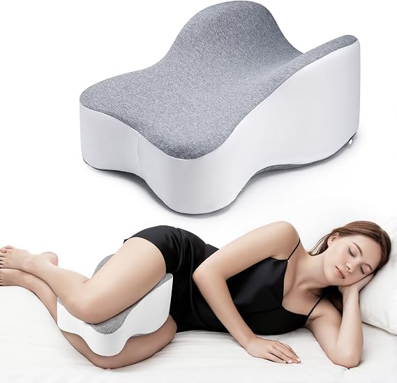 anzhixiu Long Knee Pillow for Side Sleepers, Memory Foam Leg Pillow for Sciatica,Knees,Hips,Joint and Back Pain Relief When Side Sleeping Spine Alignment Support for Knee Surgery Recovery