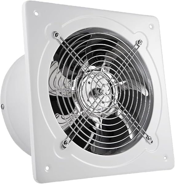 Wall Mounted Vent Fan, 4-16 Inch Metal Exhaust Fan with Switch, High Airflow Low Noise Explosion-Proof Ventilation Extractor Fans for Window, Attic, Ceiling, Basement, Workshop(White,8inch)