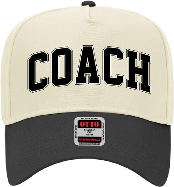 Coach Sports Trucker Hat Vintage Snapback Hat for Women and Men Gag Gifts College Football Baseball Cap Black