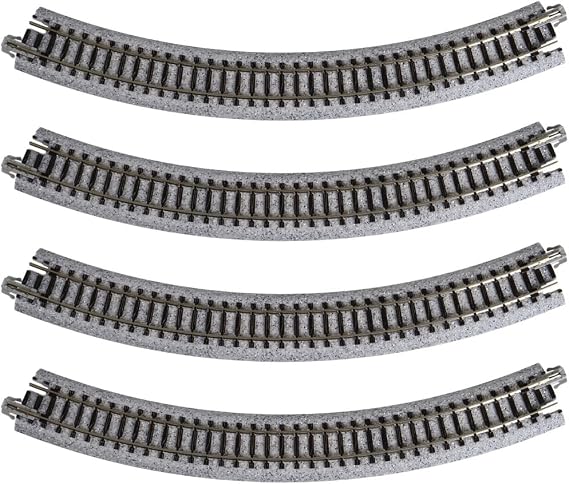 Kato USA Model Train Products Unitrack, 249mm (9 3/4") Radius 45-Degree Curve Track (4-Piece)