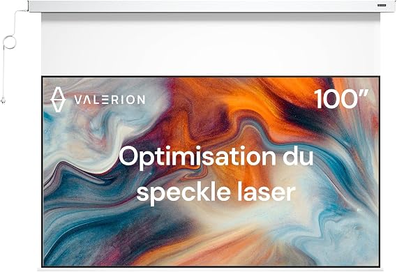 AWOL Valerion 100-inch Purevision Motorized Projector Screen,1.1 dB Gain,Home Theater Drop Down Screen with Remote Control,Quiet Motor,4K/8K Compatible