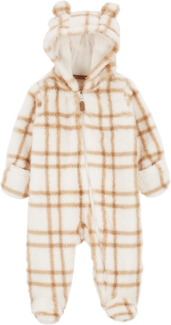 Carter's Baby Girls' Pram, Ivory/Plaid, 3 Months