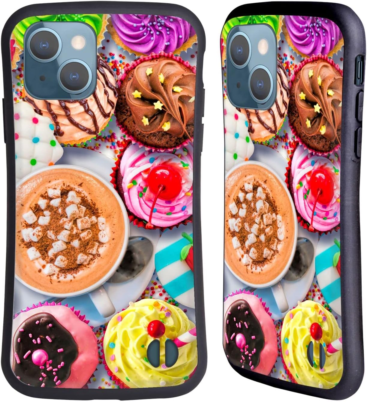 Head Case Designs Officially Licensed Aimee Stewart Cupcakes and Cocoa Colourful Sweets Hybrid Case Compatible with Apple iPhone 13