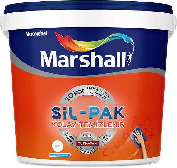 MARSHALL Sil-Pak Silinebilir Silikonlu Duvar Boyası 2,5 L (KIRIK İNCİ)