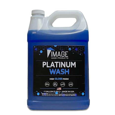 Image Wash (1-Gallon Platinum Wash Car Soap Concentrated pH-Neutral Foam Soap for Foam Cannon & Bucket wipe Safe for Wax Ceramic Coatings High Lubricity Biodegradable Formula with Bubble Gum Scent