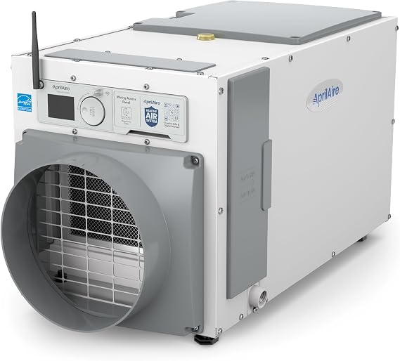 AprilAire E080W Wi-Fi Dehumidifier 80 PPD for Crawl Spaces, Basements, Whole Houses up to 4,400 Sq. Ft., Part of the AprilAire Healthy Air System
