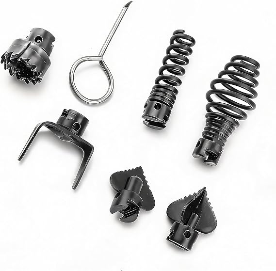 7Pcs 16mm Manganese Steel Drain Cleaner drain cleaner cutter heads Sturdy Drain Cleaner Combination Cutter Head Set drain cleaner cutter heads Pipeline Dredging Drain Augers