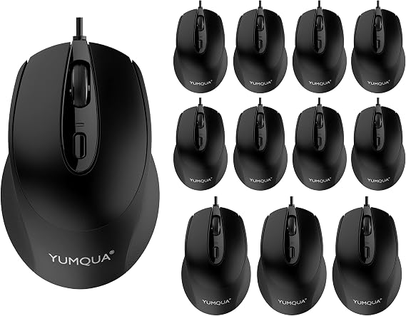 YUMQUA Wired Mouse Silent USB Corded Mouse for Computer MacBook Chromebook